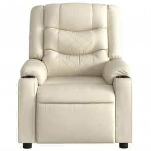 Fauteuil inclinable de massage Crème Similicuir