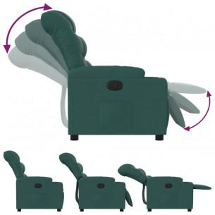 Fauteuil inclinable Vert foncé Tissu