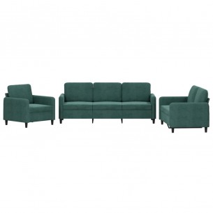 Ensemble de canapés 3 pcs vert foncé velours
