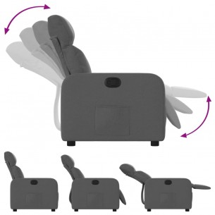 Fauteuil inclinable Gris foncé Tissu