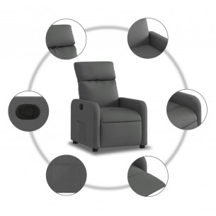 Fauteuil inclinable Gris foncé Tissu