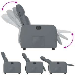 Fauteuil inclinable électrique Gris Similicuir