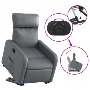 Fauteuil inclinable Gris Similicuir