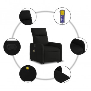 Fauteuil de massage inclinable Noir Tissu