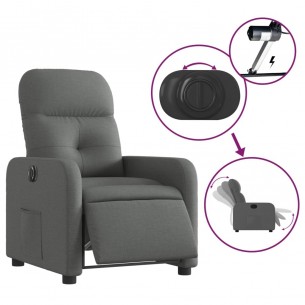 Fauteuil inclinable électrique Gris foncé Tissu