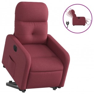 Fauteuil inclinable électrique rouge bordeaux tissu