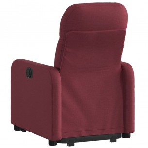 Fauteuil inclinable électrique rouge bordeaux tissu