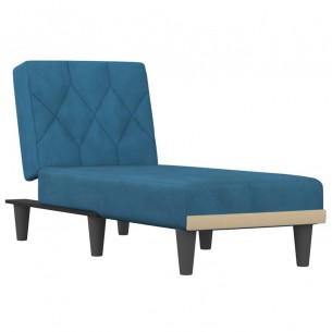 Chaise longue bleu velours