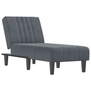 Chaise longue gris foncé velours