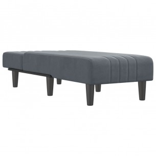 Chaise longue gris foncé velours