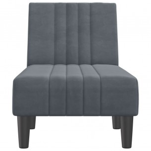 Chaise longue gris foncé velours