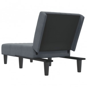 Chaise longue gris foncé velours