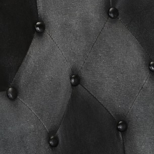 Chaise à oreilles Noir et gris Cuir véritable