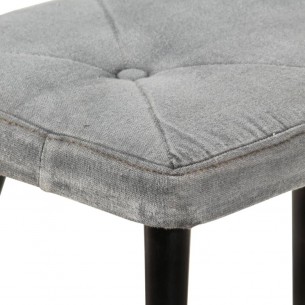 Chaise à oreilles avec repose-pied Gris vintage Toile