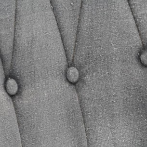 Chaise à oreilles avec repose-pied Gris vintage Toile