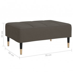 Repose-pied Gris foncé 78x56x32 cm Velours