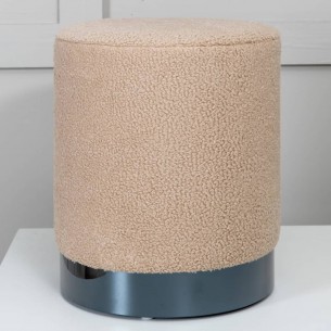 Venture Home Pouf Benji 35x35x42,5 cm Teddy Beige et noir