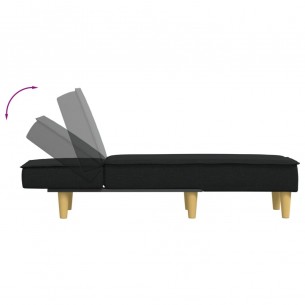 Chaise longue noir tissu