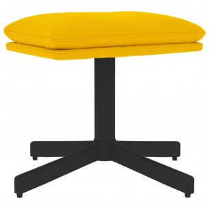Repose-pied Jaune moutarde 60x60x36 cm Velours