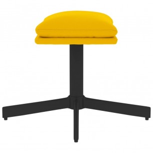 Repose-pied Jaune moutarde 60x60x36 cm Velours