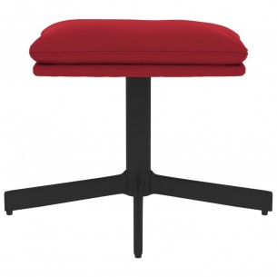 Repose-pied Rouge bordeaux 60x60x36 cm Velours