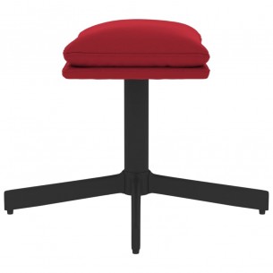 Repose-pied Rouge bordeaux 60x60x36 cm Velours