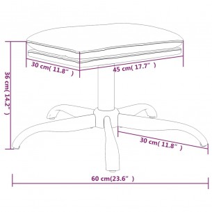 Repose-pied Bordeaux 60x60x36 cm Tissu et similicuir