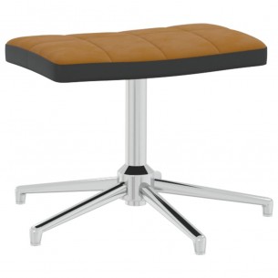 Chaise de relaxation avec repose-pied Marron Velours et PVC