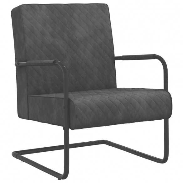 Chaise cantilever Gris foncé Velours
