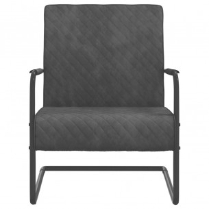 Chaise cantilever Gris foncé Velours