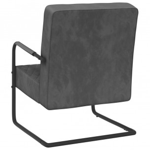 Chaise cantilever Gris foncé Velours