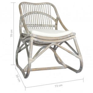 Chaise en rotin Gris Lin