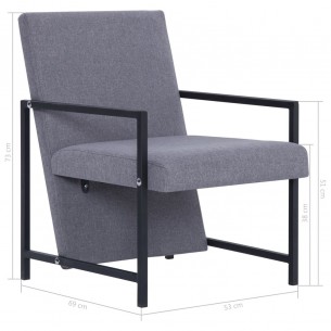 Fauteuil Gris clair Tissu