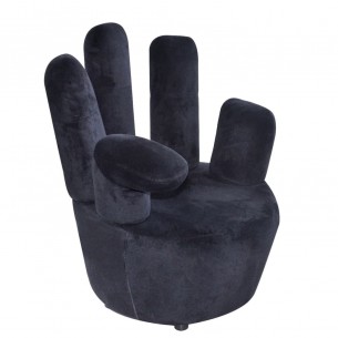 Chaise en forme de main Noir Velours Chaise en forme de main Noir Velours