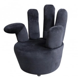 Chaise en forme de main Noir Velours Chaise en forme de main Noir Velours