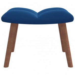 Chaise à bascule avec repose-pied Bleu Velours