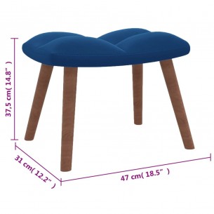 Chaise à bascule avec repose-pied Bleu Velours