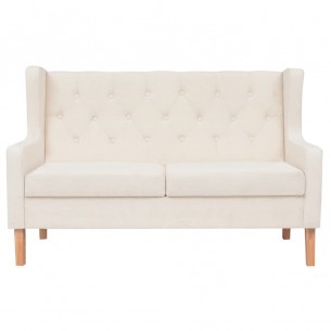 Ensemble de canapés 2 pcs tissu blanc crème