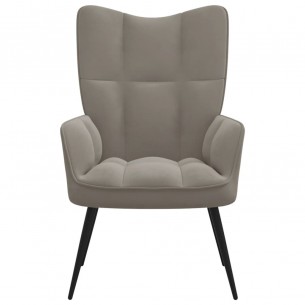 Chaise de relaxation Gris clair Velours