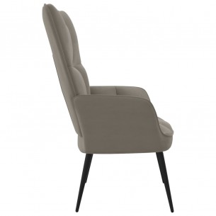 Chaise de relaxation Gris clair Velours