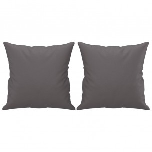 Canapé 3 places avec oreillers décoratifs gris 180cm similicuir