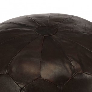 Pouf 40 x 35 cm Marron foncé Cuir véritable de chèvre