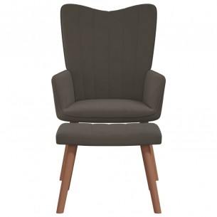 Chaise de relaxation avec repose-pied Gris foncé Velours