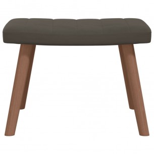 Chaise de relaxation avec repose-pied Gris foncé Velours
