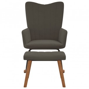 Chaise à bascule avec repose-pied Gris foncé Velours