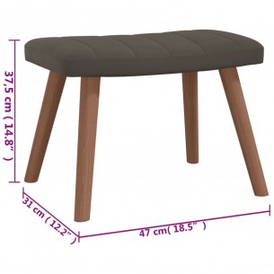 Chaise à bascule avec repose-pied Gris foncé Velours