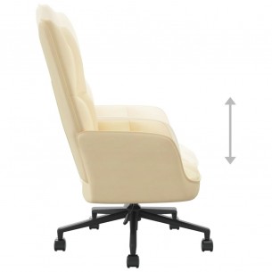 Chaise de relaxation Blanc crème Velours