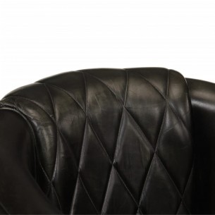 Fauteuil cabriolet gris cuir véritable