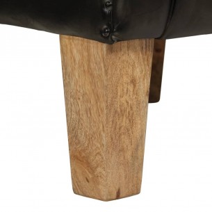 Fauteuil cabriolet gris cuir véritable
