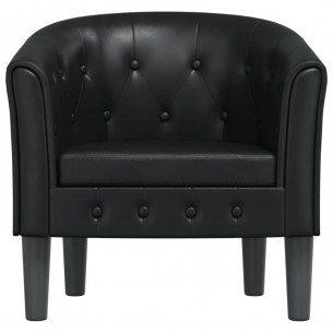 Fauteuil cabriolet noir similicuir
